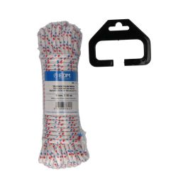 Edm Cuerda trenzada blanca con pintas nylon, 6 mm x 15 m, tricolor