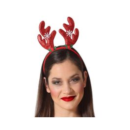 Diadema de Navidad Reno Brillante Rojo con Purpurina y Copos de Nieve para Mujer Adulto, Accesorio Festivo de Celebración Precio: 0.95000004. SKU: B1J7VYSQK3