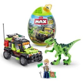 Juego de construcción max dino en huevo con figura, dinosaurio y coche 4x4 (252 pzas) 24'7x17'2x14'4cm Juego de construcción max dino en huevo con figura, dinosaurio y coche 4x4 (252 pzas) 24'7x17'2x14'4cm