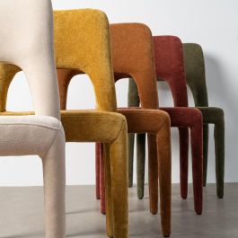 Silla Apilable Mostaza Tejido Salón 47 X 61 X 84 cm