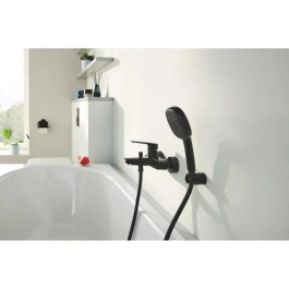 Grohe Rociador de ducha Vitalio Comfort 110 263972431 - 2 chorros (Lluvia/Estimulante) - Fácil selección - Ahorro de agua - Negro Mate