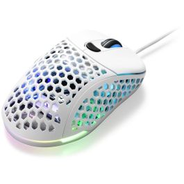 Sharkoon Ratón Light 200 Gaming, Óptico, 16000 DPI, USB Tipo A, 6 Botones Programables, Blanco