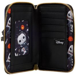 Loungefly Cartera con cremallera Jack Skellington Pesadilla Antes de Navidad Disney, cuero vegano, 15x10cm
