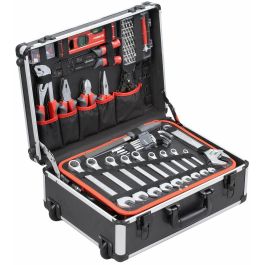 Meister Carro de Herramientas con 156 Piezas: Kit Completo de Alicates, Llaves y Destornilladores para Taller y Bricolaje Meister Carro de Herramientas con 156 Piezas: Kit Completo de Alicates, Llaves y Destornilladores para Taller y Bricolaje