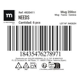 Mug Needs 200 cc - Inde (36 Unidades) Mug Needs 200 cc - Inde (36 Unidades)