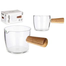 Cazo de cristal borosilicato 100 ml con mango de madera Vivalto 6.5x5x10.5 cm (12 Unidades) Precio: 52.5000003. SKU: S3610113