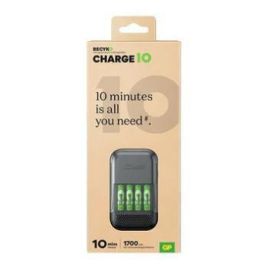 GP Cargador Charge 10 con 4 Pilas AA Recyko 1700mAh NiMH