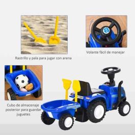 New Holland Tractor Correpasillos Infantil Azul con Luces y Sonidos para Niños de 1 a 3 Años, Medidas 91x44x29 cm