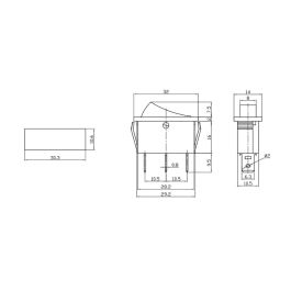 Edm Interruptor luminoso empotrado estrecho 15A 250V negro con luz roja polipropileno