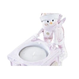 DKD Home Decor Figura Navidad Portavela Fantasía Resina Rosa Blanco 6.5 x 10 x 12 cm DKD Home Decor Figura Navidad Portavela Fantasía Resina Rosa Blanco 6.5 x 10 x 12 cm