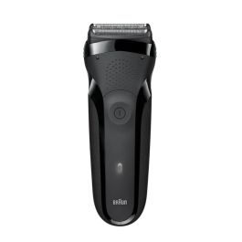 Braun 300S Zz Afeitadora Eléctrica Series 3, 3 Cuchillas Flexibles, Recargable, Lavable y Sensor de Presión, Negra