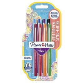 PaperMate Flair Candy Pop M 0.7 mm Blister, Bolígrafos de Fieltro de Punta Media, 8 Colores Surtidos, Tinta Base Agua Precio: 26.79000016. SKU: B1BGVKRZKG