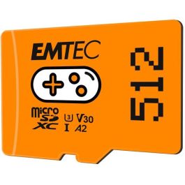 EMTEC M512GB UHS I U3 V30 A2 Tarjeta de Memoria Gaming 512GB Orange para Almacenamiento y Rendimiento Óptimo