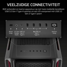 Corsair Caja 5000T LX RGB CC-9011298-WW Cristal Templado Mid-Tower Negro