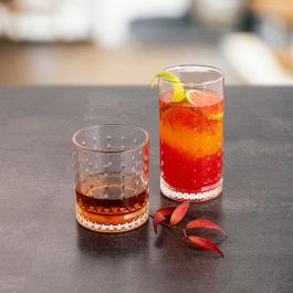 Quid Vaso Bajo Style Vidrio Transparente Con Relieve 37 cL (6 Unidades)