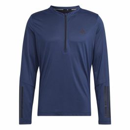 Camiseta de Manga Larga Hombre Adidas Training 1/4-Zip Azul oscuro