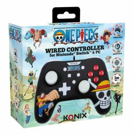 Konix AAAIK40446 Mando con Cable 3m Diseño One Piece Luffy para Nintendo Switch