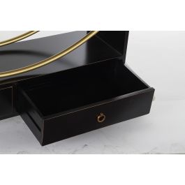 DKD Home Decor Estantería Oriental Alta con 2 Cajones y 4 Estantes de Madera Álamo y Metal Negro Dorado 180x160x35 cm DKD Home Decor Estantería Oriental Alta con 2 Cajones y 4 Estantes de Madera Álamo y Metal Negro Dorado 180x160x35 cm