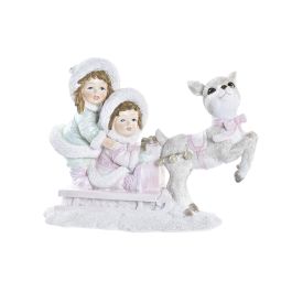 DKD Home Decor Figura Decorativa Navidad Fantasía Trineo, Resina Rosa y Blanco, Ancho 16.5cm x Largo 7.5cm x Alto 12cm Precio: 9.53238. SKU: B1CNTQ7PKT