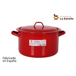 Olla Recta con Tapa 26 cm Rojo - La Estrella (4 Unidades) Olla Recta con Tapa 26 cm Rojo - La Estrella (4 Unidades)