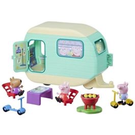 Peppa Pig, La Caravana de Peppa con 3 figuras y 6 accesorios, juguetes preescolares para niñas y niños a partir de 3 años