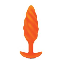 Plug Vibrador Anal B-Vibe Swirl Texture Naranja