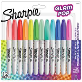 Sharpie Rotulador Permanente Fino Glam Pop Edición Especial Blister 12 Colores Surtidos Punta 0.9mm Tinta Alcohol Secado Rápido Resistente Agua Precio: 17.78999959. SKU: B1HXZV9BWM