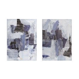 DKD Home Decor Cuadro Abstracto Azul Blanco 70 x 50 x 2.5 cm (2 Unidades) Precio: 14.58999971. SKU: B17SBD3TDZ