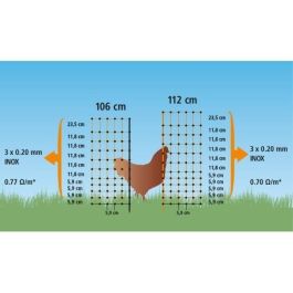 KERBL Red para pollos 50 m - 106 cm - doble punta - verde - no eléctrica KERBL Red para pollos 50 m - 106 cm - doble punta - verde - no eléctrica