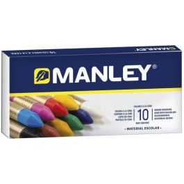 Manley Lápices de cera, 10 colores surtidos, suaves y resistentes a la luz para todo tipo de superficies porosas Precio: 2.50000036. SKU: B1GRVXM7NG