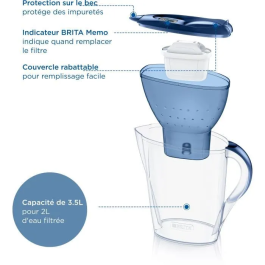 Brita Marella Bleue XL Jarra con Filtro (3.5L) Incluye 1 Cartucho Maxtra Pro All-1