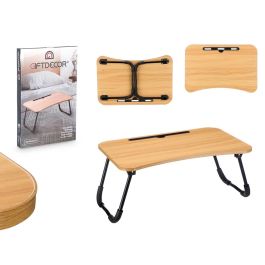 Giftdecor Mesa Plegable de Madera MDF 60x40x26 cm Marrón/Negro - Soporta hasta 10 kg (8 Unidades)