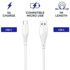 Cable USB 2.0 Tipo-C Myway MWUSC0019/ USB Macho - USB Tipo-C Macho/ 1m/ Blanco