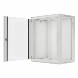 Lanberg Armario Rack de Pared 19 Pulgadas 15U 600x450 mm Gris, ideal para Red y Telecomunicaciones, con 2 Ventiladores, IP20, Carga 60kg