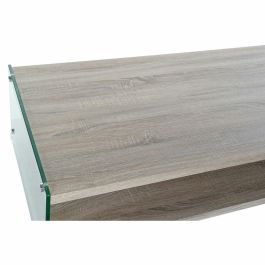 Mesa de Centro DKD Home Decor Multicolor Transparente Natural Madera Cristal Madera MDF 130 x 65 x 35,5 cm Mesa de Centro DKD Home Decor Multicolor Transparente Natural Madera Cristal Madera MDF 130 x 65 x 35,5 cm