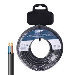 Edm Carrete Manguera Plana H03VV-F 2x0,75 mm² Negra 5 m