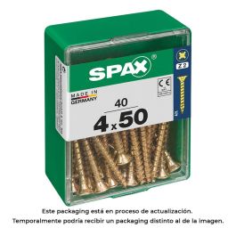 Spax 4081020400502 Tornillo Universal para Madera Cabeza Plana Yellox 4,0x50mm Rosca Completa 4CUT Ranura Cruz Z2 Caja 40 Unidades Precio: 4.58999948. SKU: S7913898