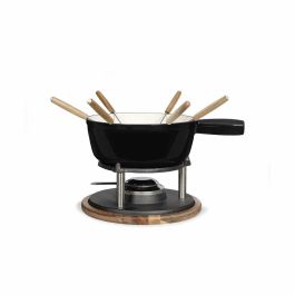LIVOO MEN426N Juego de Fondue Tradicional 2,6L para 6 Personas de Hierro Fundido Esmaltado, Apto para Todo Tipo de Fuegos con 6 Tenedores