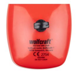 Wolfcraft Casco Estándard (CE) 4957000 Protector Auditivo SNR 29 dB (UE) 2016/425 EN 352-1:2020 Rojo