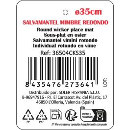 Salvamantel de mimbre redondo Ø35 cm - Privilege (16 Unidades) Salvamantel de mimbre redondo Ø35 cm - Privilege (16 Unidades)