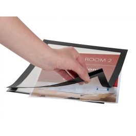 Q-connect Marco Porta Anuncios Magnético DIN A4 Adhesivo Removible, Negro, Pack 2 Unidades