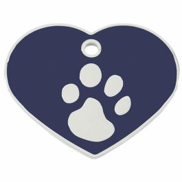 Placa identificativa para collar Imarc Heart Azul Plateado