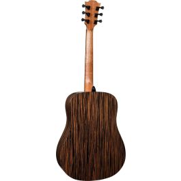 Lag HV50DE Guitarra Acústica Dreadnought Hyvibe H2 Electroacústica Cutaway de Ébano Macassar Natural con Funda
