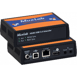 MUXLAB Kit Extensor HDMI/USB 2.0 Transmisor-Receptor hasta 100m 4K con IR y USB-B/A para cable Cat 5e/6