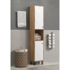 Trendteam Armario TRE1699334011565 Alto Serie Touch Dos Puertas Blanco/Marrón 36 cm