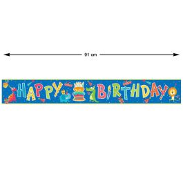 Set Guirnalda Animales Felices Happy Birthday 90 cm Diámetro