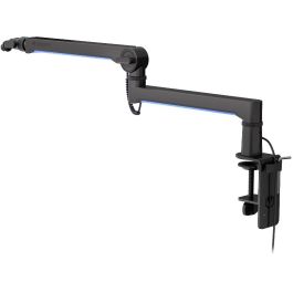 Endorfy Soporte de Micrófono Broadcast Low Profile RGB Boom Arm para Micrófonos hasta 2kg, Iluminación LED (Negro)