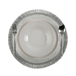 Versa Salvamantel Plateado 38x38 cm - Poliéster (6 Unidades) Versa Salvamantel Plateado 38x38 cm - Poliéster (6 Unidades)