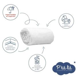 P'Tit Lit Juego de 2 Protectores de Colchón para Bebé 60x120 cm Impermeable y Microtranspirable Lavable Suave Silencioso