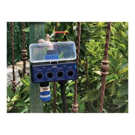 Aqua Control Programador de grifo doble salida c5005 - 2 zonas de riego, programación independiente, 1-72h, 1-120min